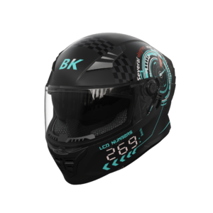 BK800 Racing 269 Matte Black Motorcycle Full Face Helmet